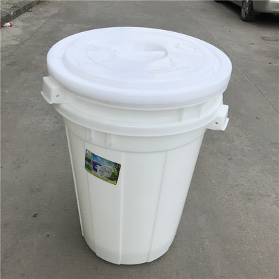 厂家供应 100升塑料白桶 100升白色水桶 100升带盖白桶带提手