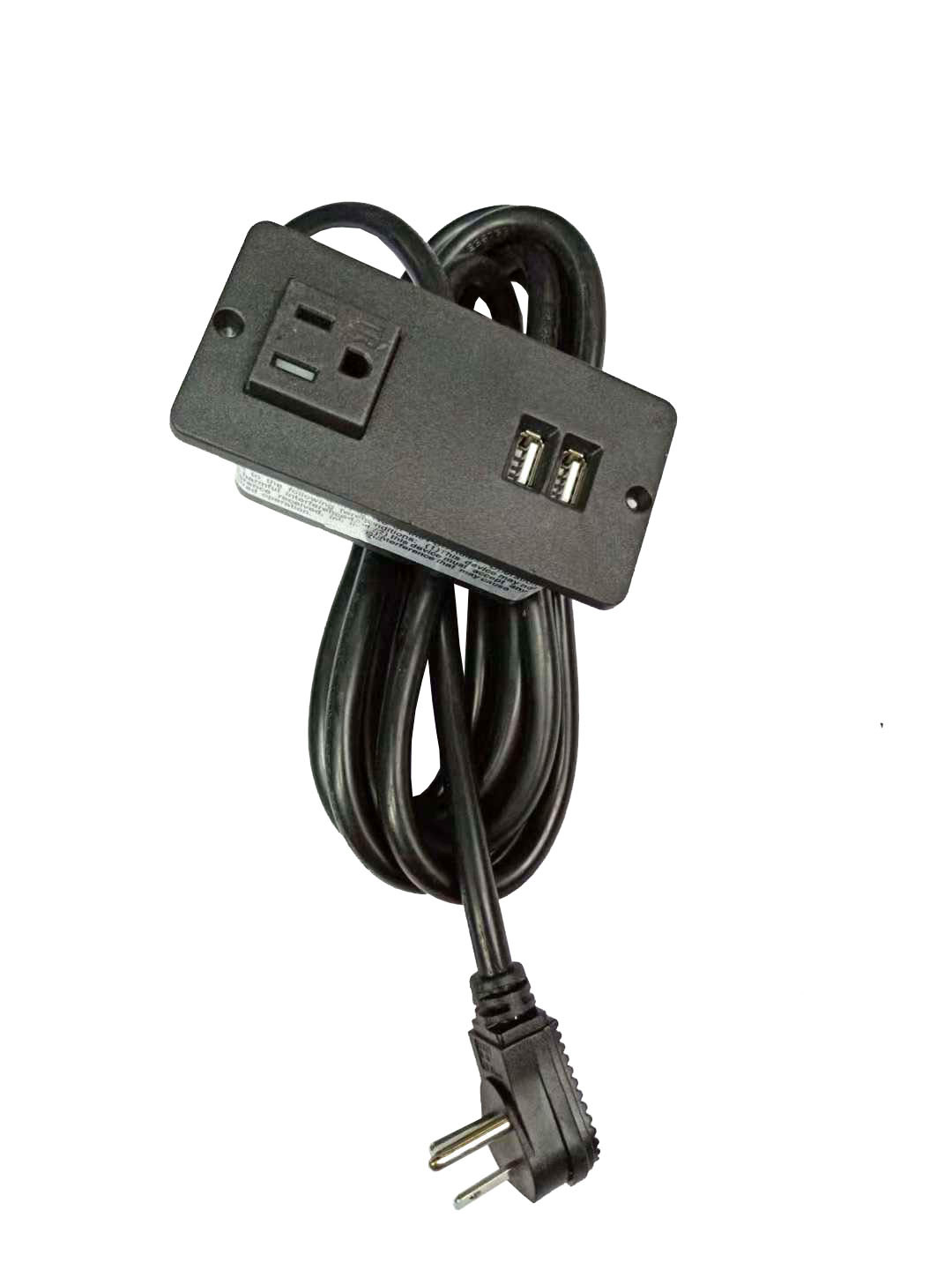 美式办公桌面床头书柜排插usb电源家具插座美规ul家俱插板