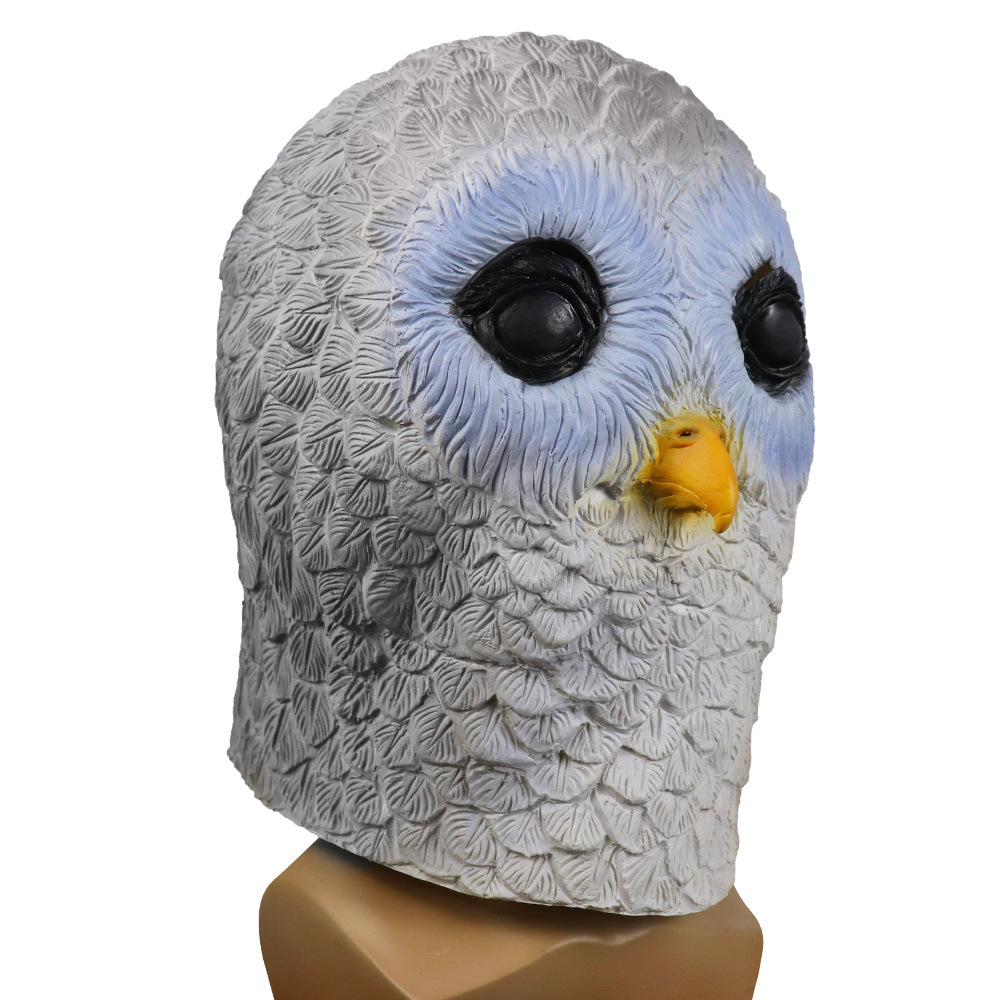 厂家直销万圣节猫头鹰面具可爱卡通头套装扮派对猫头鹰乳胶面具