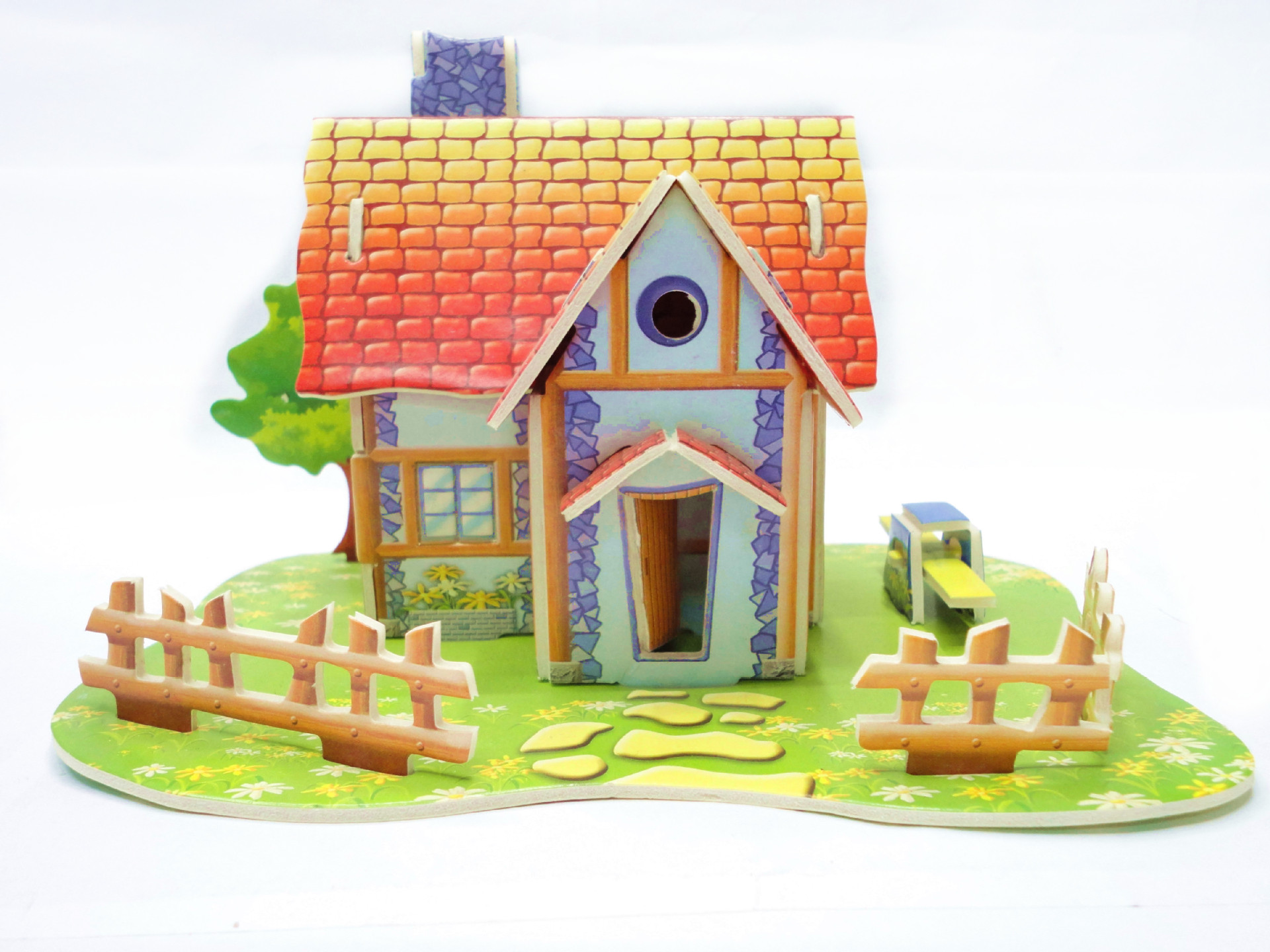 3d纸模型批发 儿童手工拼装diy立体拼图 花园洋房子别墅建筑玩具