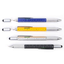 创意款多功能六合一跨境工具笔金属水平仪螺丝刀刻度尺礼品笔