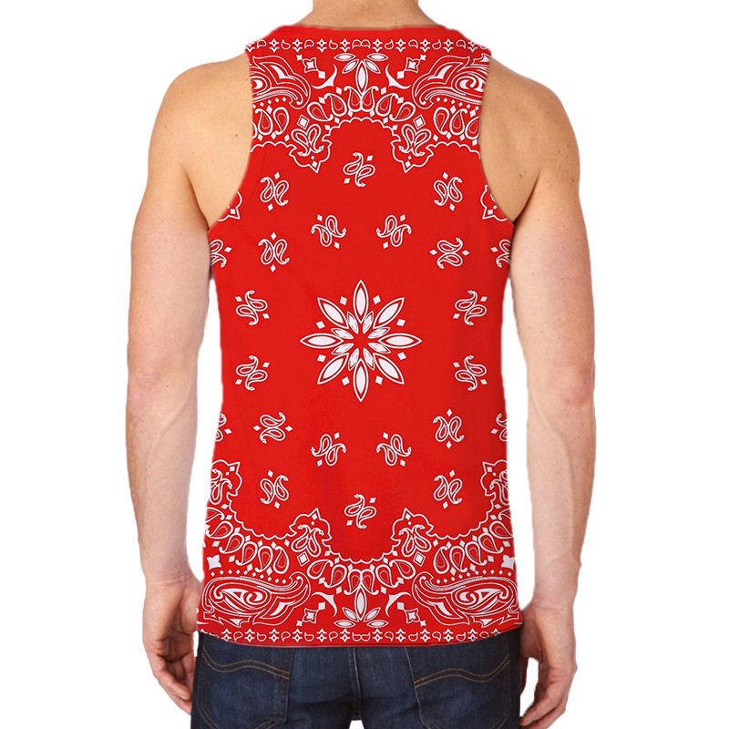 外贸男式背心 碎花剪纸图案 3d印花运动背心wish ebay 速卖通