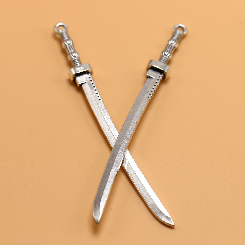 外贸热销合金长刀挂件军刀吊坠106mm diy饰品配件手工材料批发