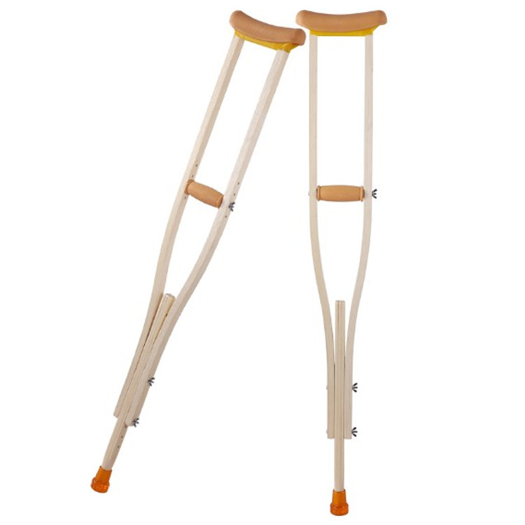 腋下残疾人双拐医用实木防滑木拐扙老人助行器可调节双拐拐杖