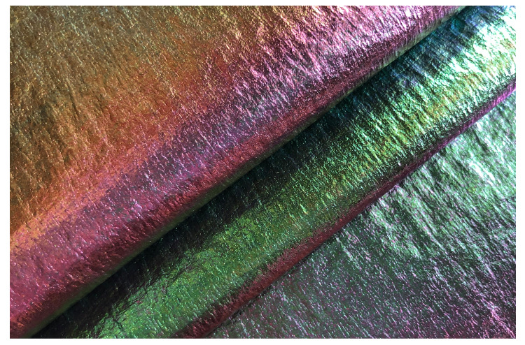 厂家20d尼龙七彩烫金彩虹渐变布料 2020年新品棉衣羽绒服面料潮