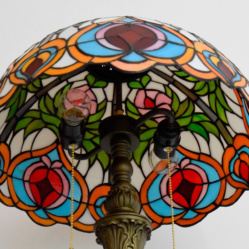 美式蒂凡尼彩色玻璃客厅餐厅卧室落地灯欧式酒吧仙桃创意琉璃灯
