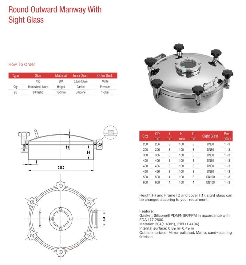 罐车人孔盖 储运罐槽车人孔 不锈钢人孔 食品罐人孔