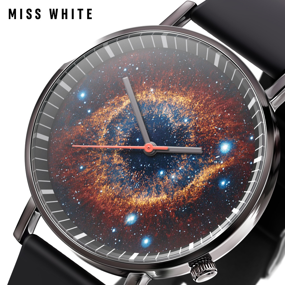 跨境热销型宽五彩斑斓宇宙太阳系百搭手表时尚简约潮流石英腕表