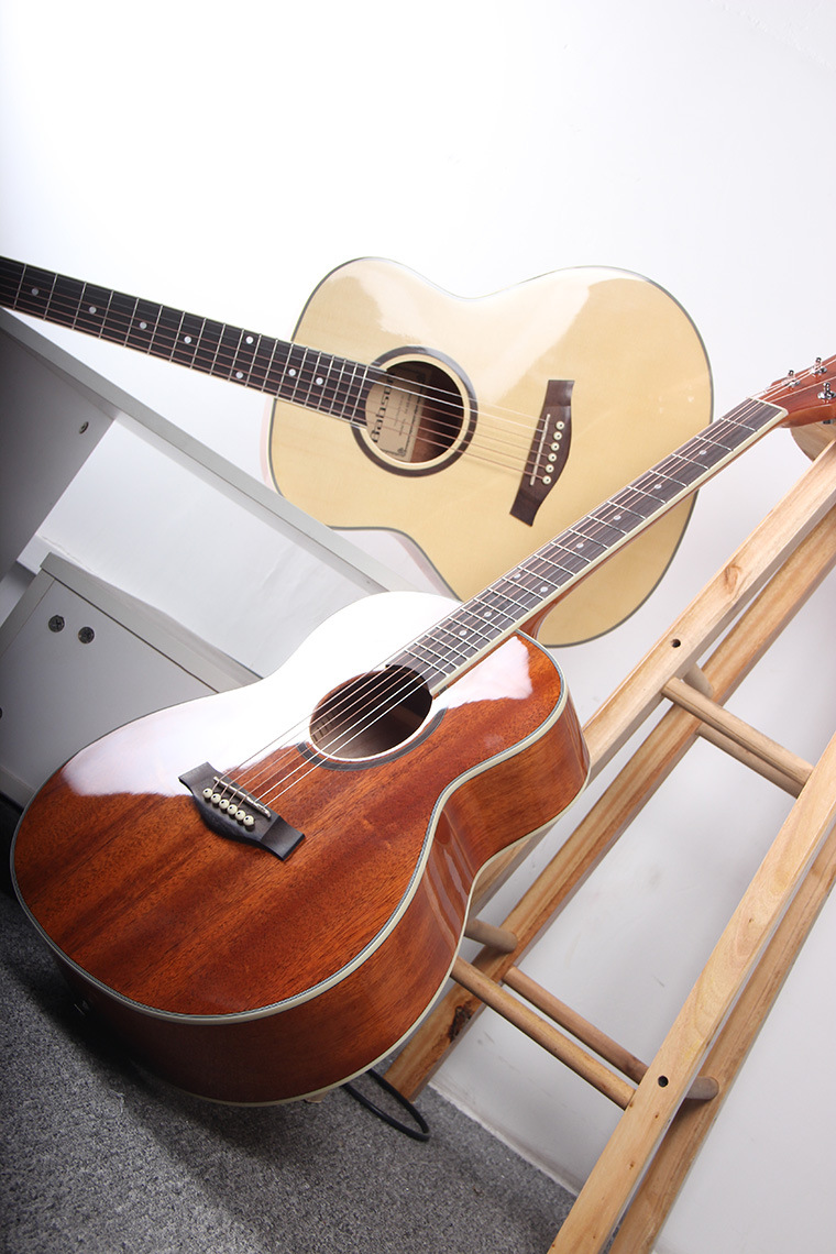 百森品牌36寸迷你桶型小民谣木吉他亮光大量现货生产批发