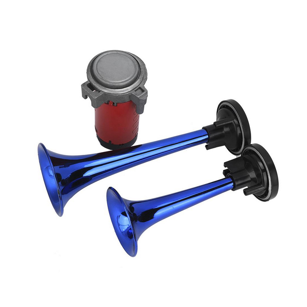 12v 蓝色 双管汽车气喇叭 178db 带压缩泵改装喇叭 汽笛喇叭