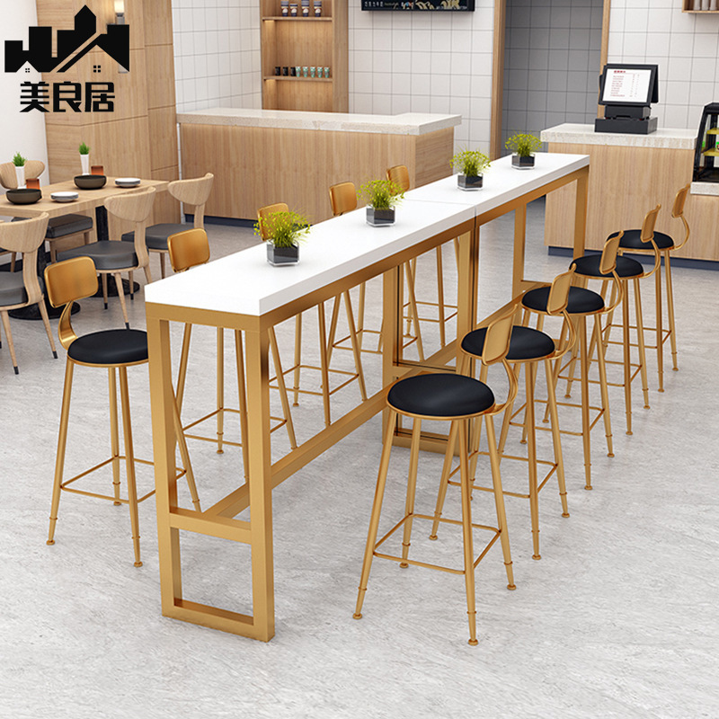 简易长吧台桌家用吧台隔断酒吧高脚桌长咖啡桌现代简约吧台桌定制