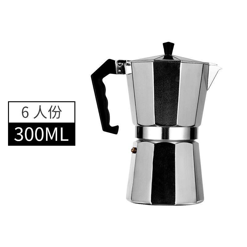 Factory in Stock Wholesale Italian Mocha Coffee Pot European Hand Wash Pot Aluminum Octagonal Pot Laser Printed Logo