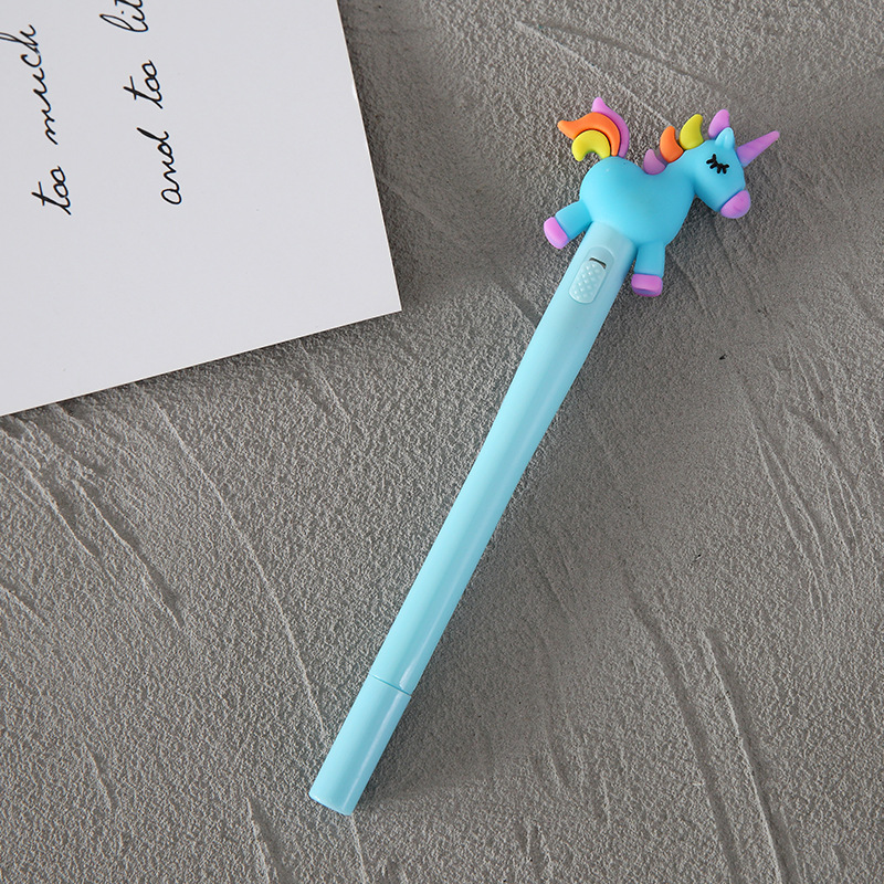 Creative Light-Emitting Gel Pen Cartoon Unicorn Signature Pen Cute Personality Student Small Prize Gift Stationery