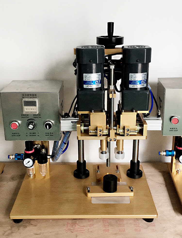 小型半自动旋盖机锁盖机 气动拧盖机封盖机 旋转式螺纹盖压盖机