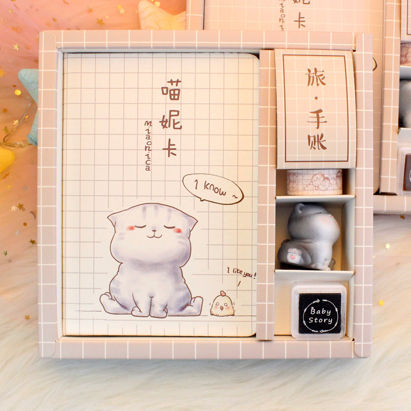 创意可爱猫咪笔记本子少女心记事本小清新手帐本学生文具毕业礼物