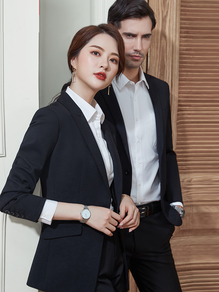 主持人晚礼服端庄大气厚款西装定制男女职业套装同款套装西服订做