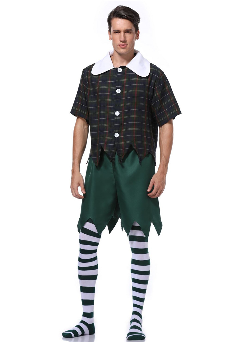 2019年新款万圣节马戏团小丑男装红蓝双色小丑服舞台装话剧演出服