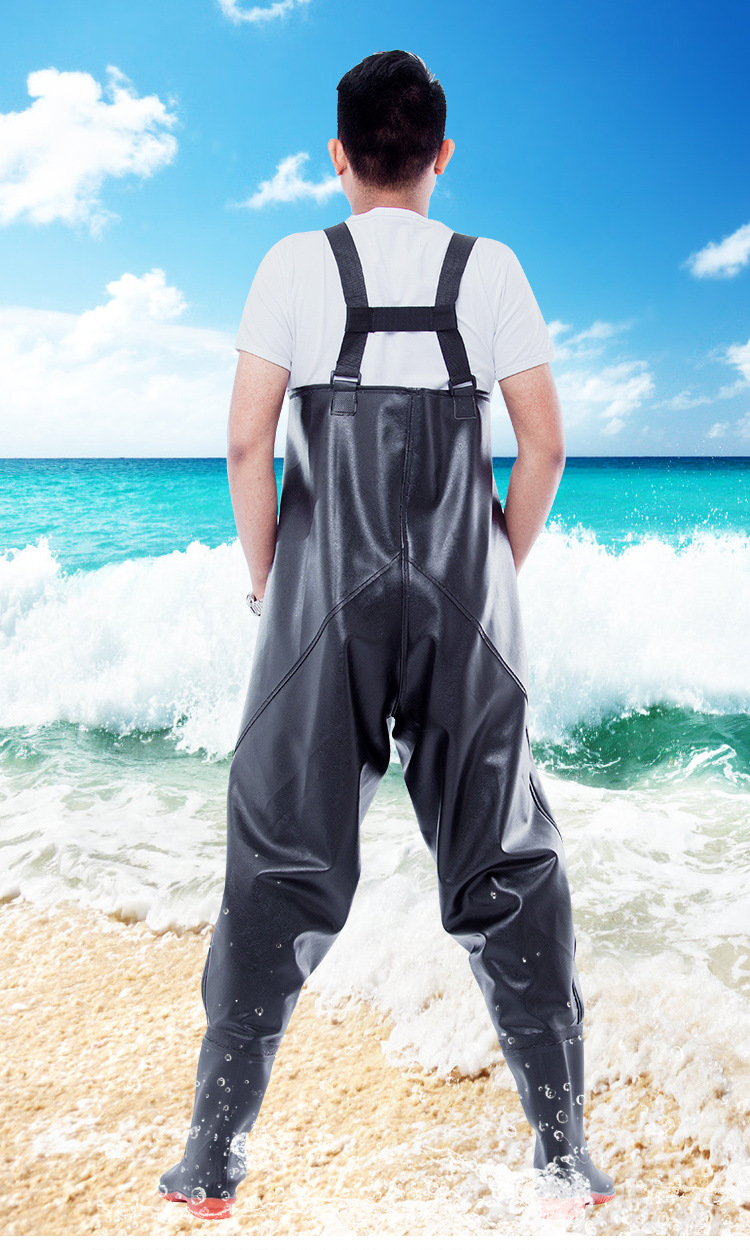 下水裤半身雨裤防水服男抓鱼耐磨钓鱼裤水裤保暖皮叉加厚厂家直销