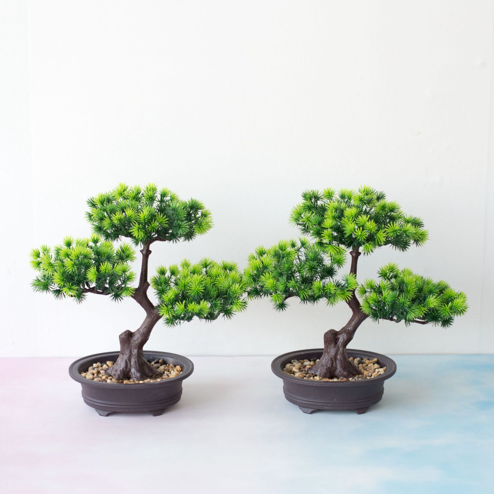 仿真假花盆栽摆件假树新88款迎客松塑料盆景仿真松树室内植物装饰