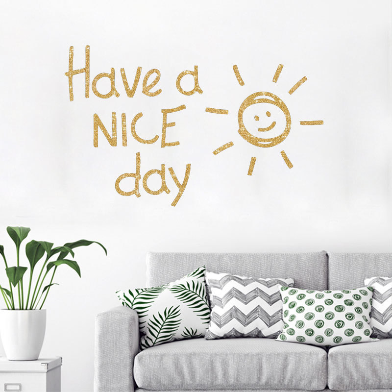 haveaniceday可爱简笔画太阳卧室书房宿舍办公室装饰贴fx1490
