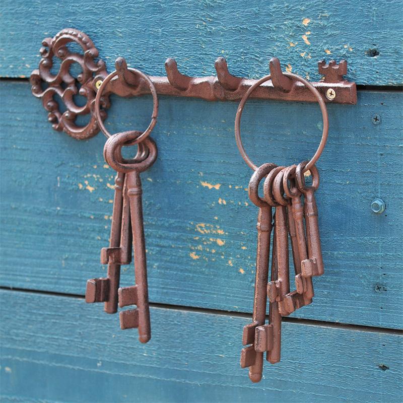 日式铁器铸铁钥匙圈 钥匙串 酒吧 庭院 家居装饰挂件亚马逊直供