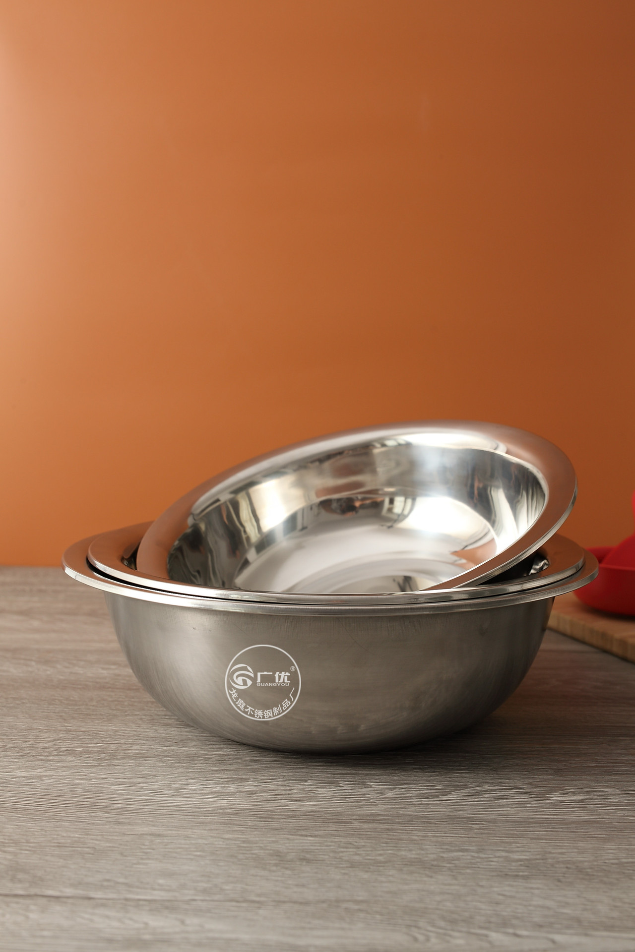 304不锈钢大斗盆 反边多用盆面盆可激光印字带磁加厚礼品盆揉面盆