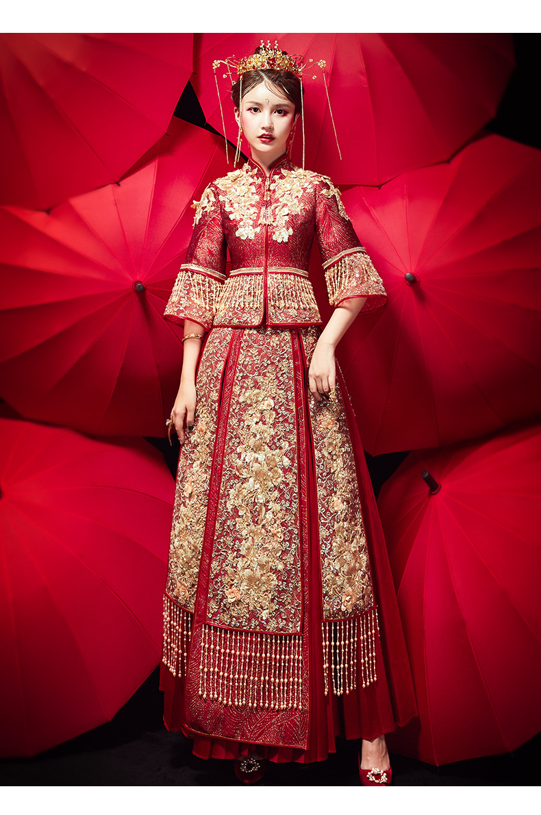 秀禾服新娘龙凤褂2020新款结婚中式敬酒服古代婚纱礼服出阁服秀和