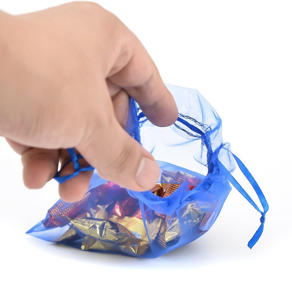 欧根纱纱袋 首饰派对婚礼礼品袋 抽绳束口袋透明糖果包装袋可定制