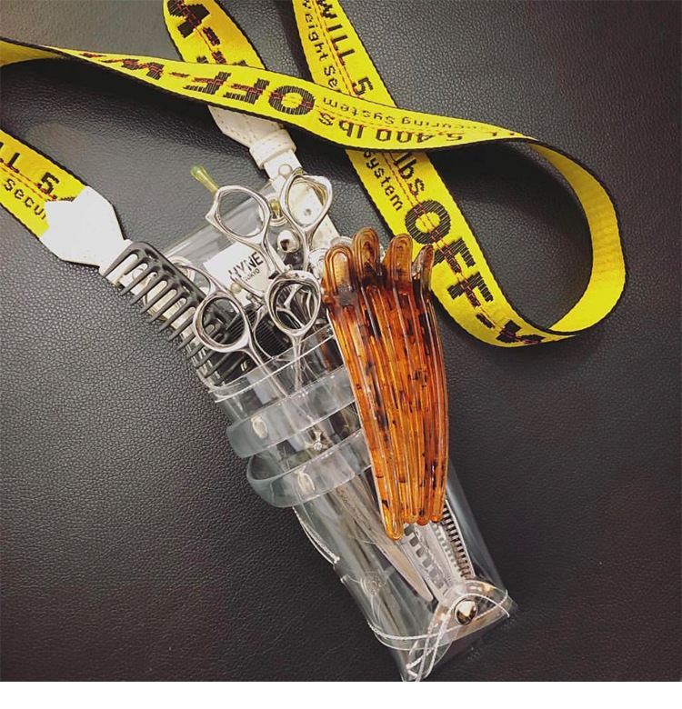 速卖通美发工具透明剪刀包peekaboo网红发型师斜挎挂腰包抖音同款