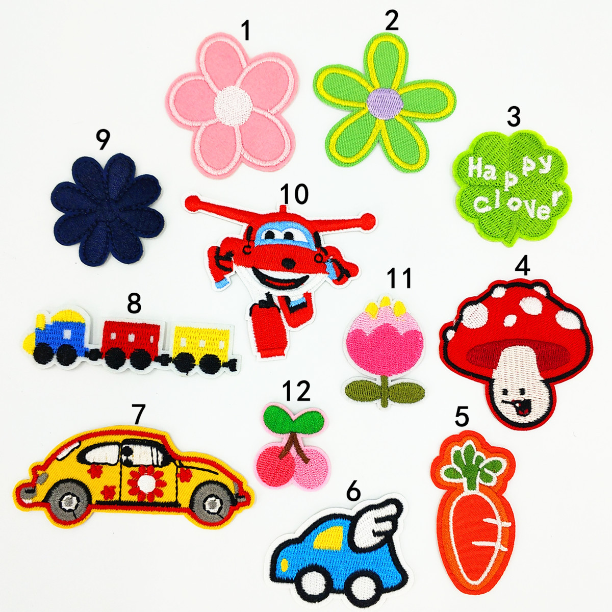 卡通布贴 衣服补丁贴 熨烫贴 小花樱桃蘑菇汽车 衣服装饰贴