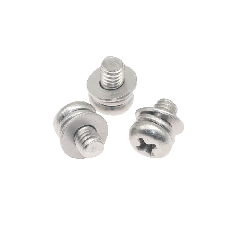 批发六角十字组合螺钉 不锈钢六角头带垫片组合螺丝 手拧组合螺丝