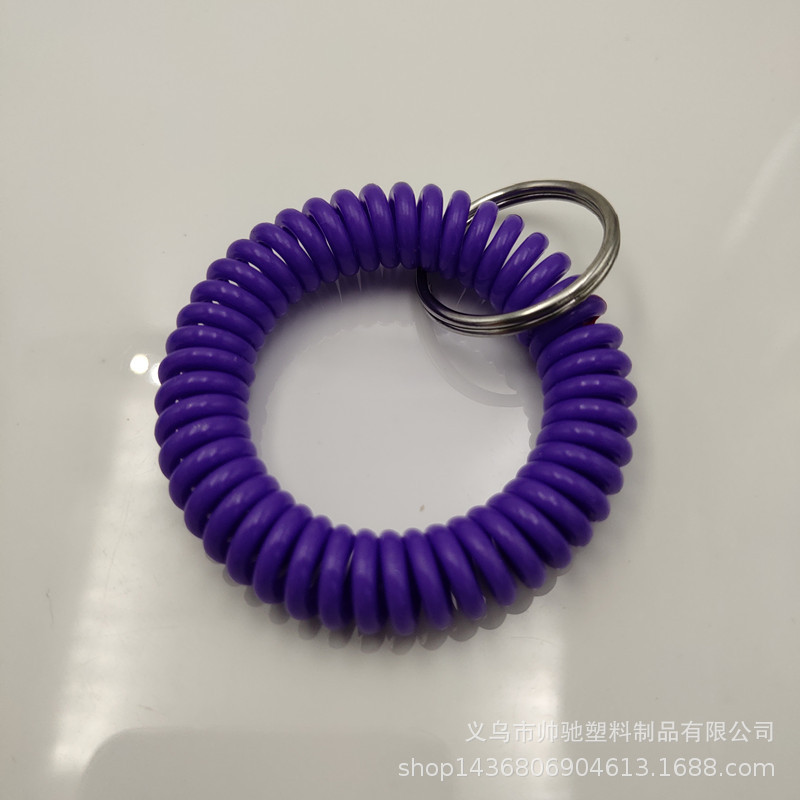 Factory in Stock Wholesale Eva Color Telephone Line Elastic Hand Ring Plastic Spring Key Bracelet Number Plate Hand Ring