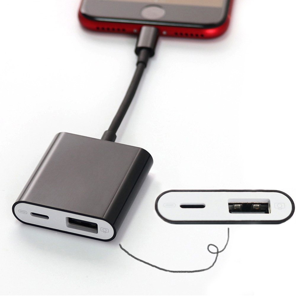 otg苹果转接器 适用苹果手机数据线 大电流键盘otg优盘转接数据线