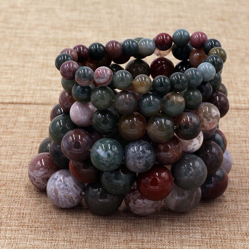 厂家直销新款天然七彩石手链 印度玛瑙手链 女款手串饰品礼品批发