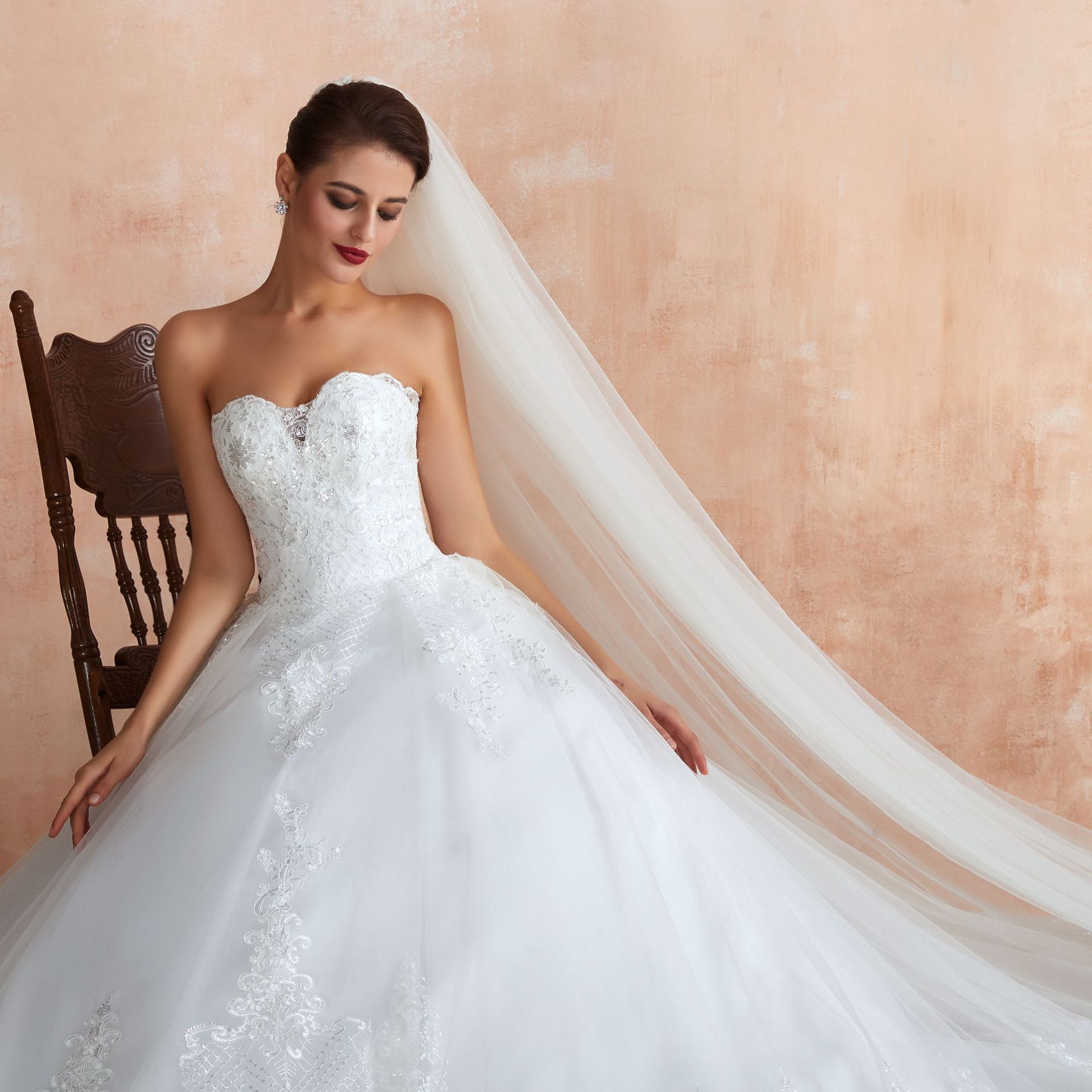 engerla婚纱2021新款新娘女抹胸简约法式森系公主轻婚纱礼服女