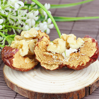 红枣夹核桃500g*1袋 狗头枣夹核桃仁单粒装 陕西陕北西安特产