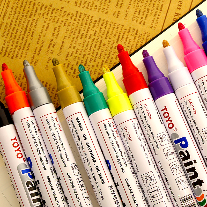 包邮toyo东洋油漆笔笔签到笔彩色记号笔轮胎补漆笔白色sa101批发