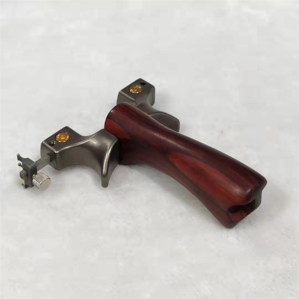 钛合金传奇弹弓 快压免绑蓝20弹弓 犀牛角紫檀手柄传奇弹弓2020