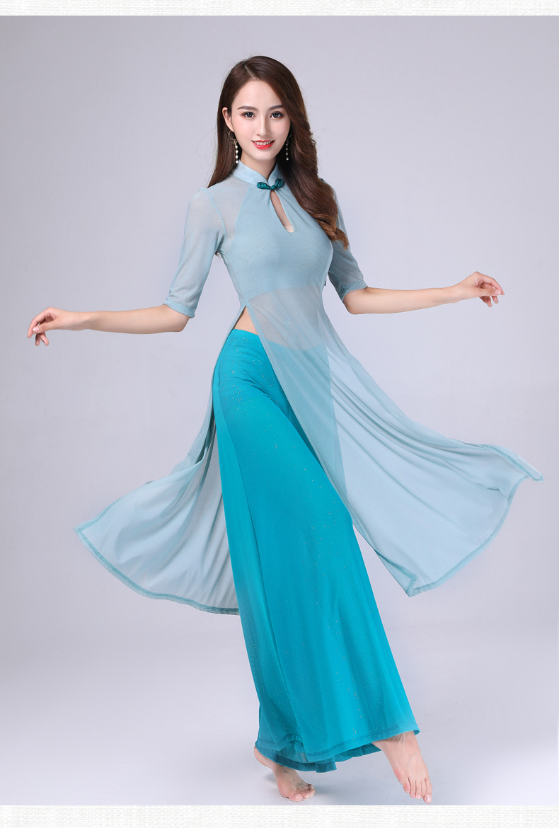 梵舒现代舞肚皮舞服2019夏新款表演古典民族舞练功服旗袍舞蹈服