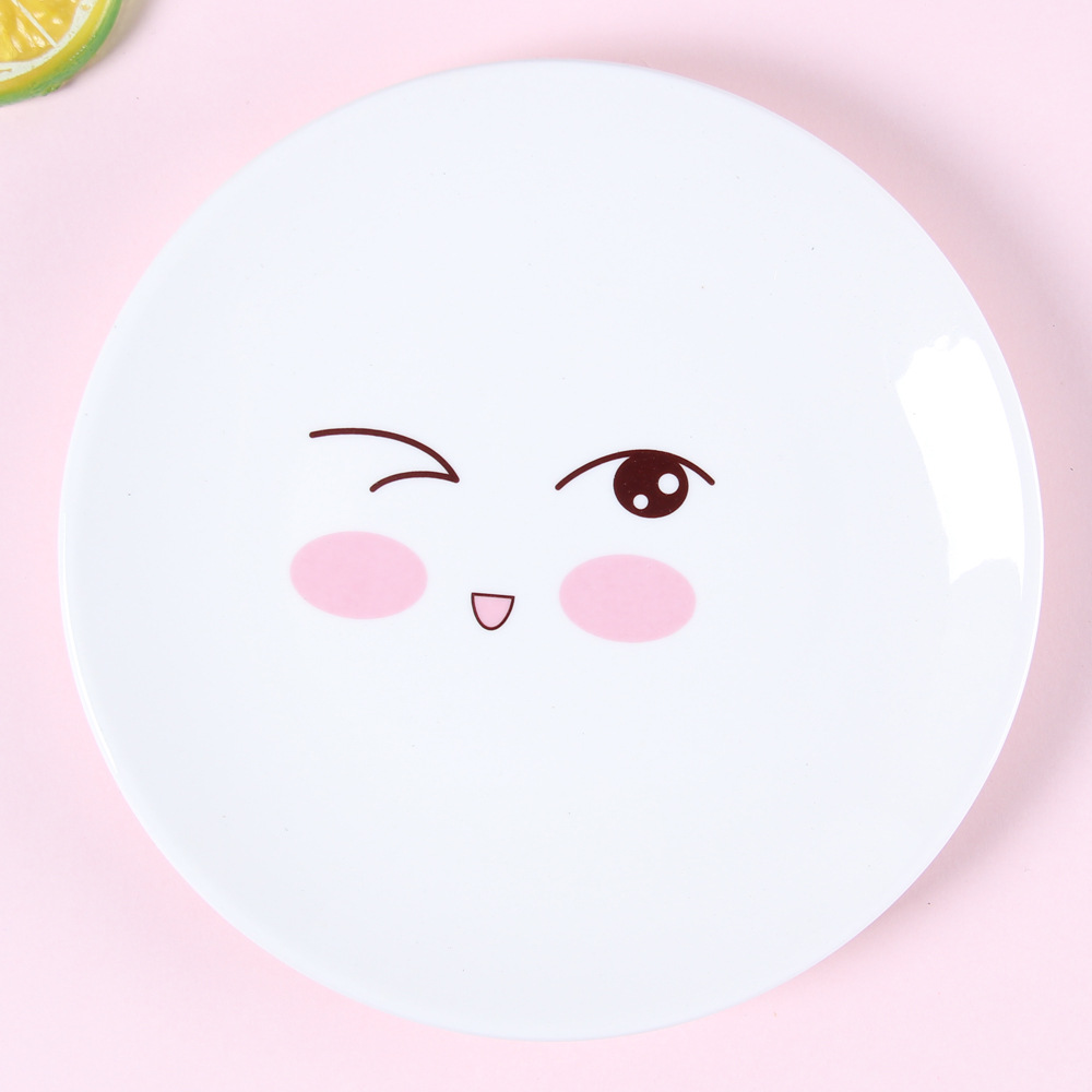 6寸ins陶瓷骨碟 萌萌哒表情盘 卡通儿童创意小吃碟子餐厅定制logo