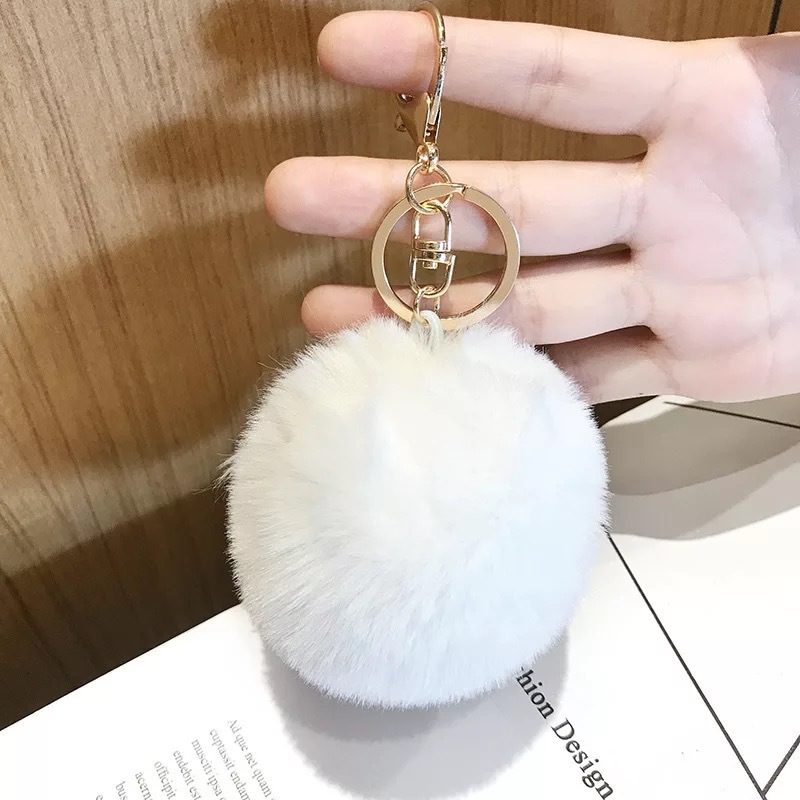 Creative Imitation Rabbit Fur Ball Keychain 8cm Women's Bag Pendant DIY Shoes and Hats Clothing Fur Ball Hanging Jewelry Accessories