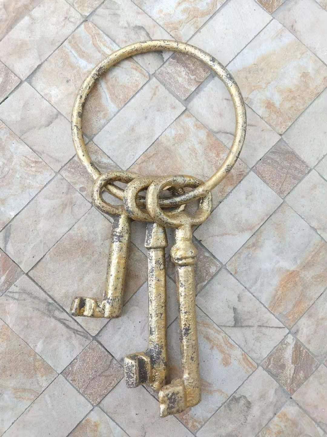 外贸复古铸铁工艺品古老钥匙串酒吧会所庭院家居装饰挂件摆件批发