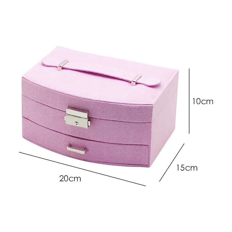 Leather Double-Layer Jewelry Box Children's Ornaments Jewelry Box Princess Cosmetic Case Jewelry Storage Box Gift Box