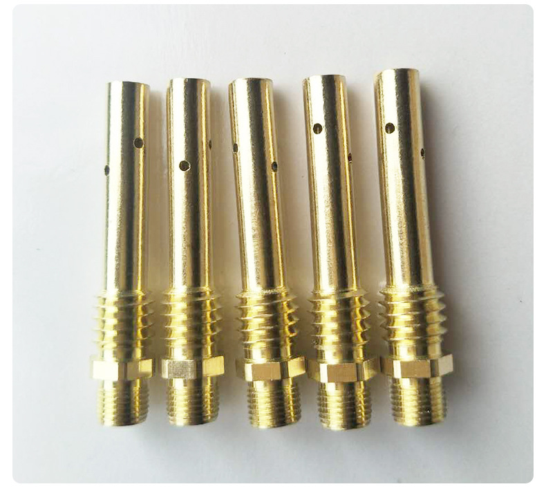 厂家供应二保焊枪连接杆350a 二保焊机二保焊枪配件黄铜连接杆