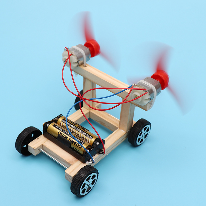 diy小制作小发明科技动力小车 双翼风力赛车手工材料益智科学实验