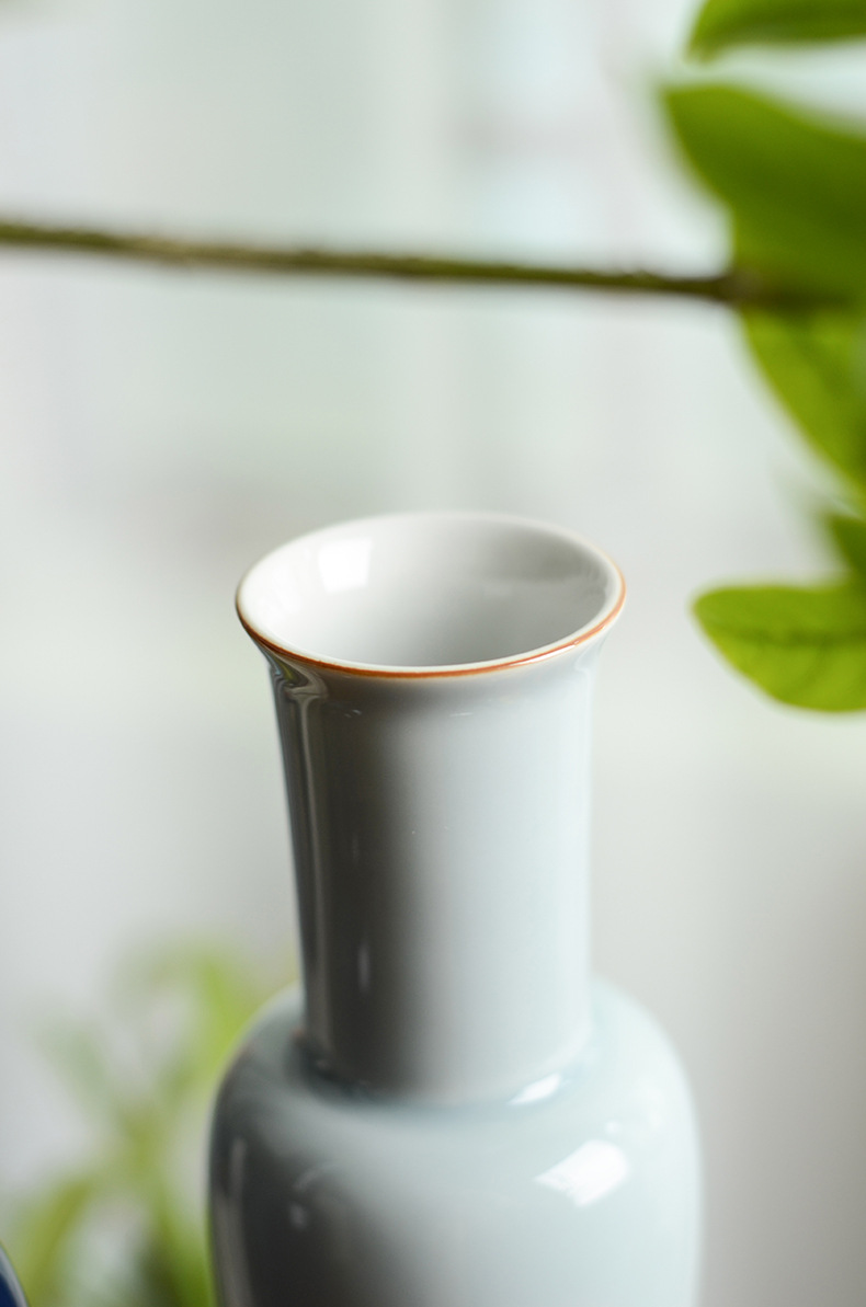 颜色釉美人肩花插景德镇全手工高温陶瓷 桌面插花瓶 东方古典风格