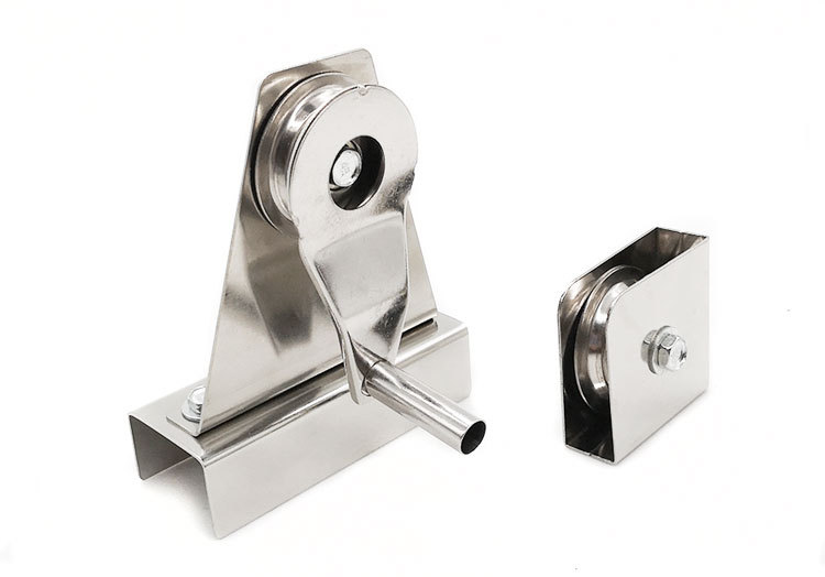 不锈钢手摇旗杆轴承滑轮旗杆升降配件旗帜吊轮手拉钢丝绳绳升旗轮