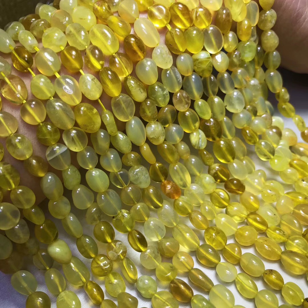 天然进口黄澳宝随形半成品条珠 8-10mmdiy手链项链配珠厂家批发