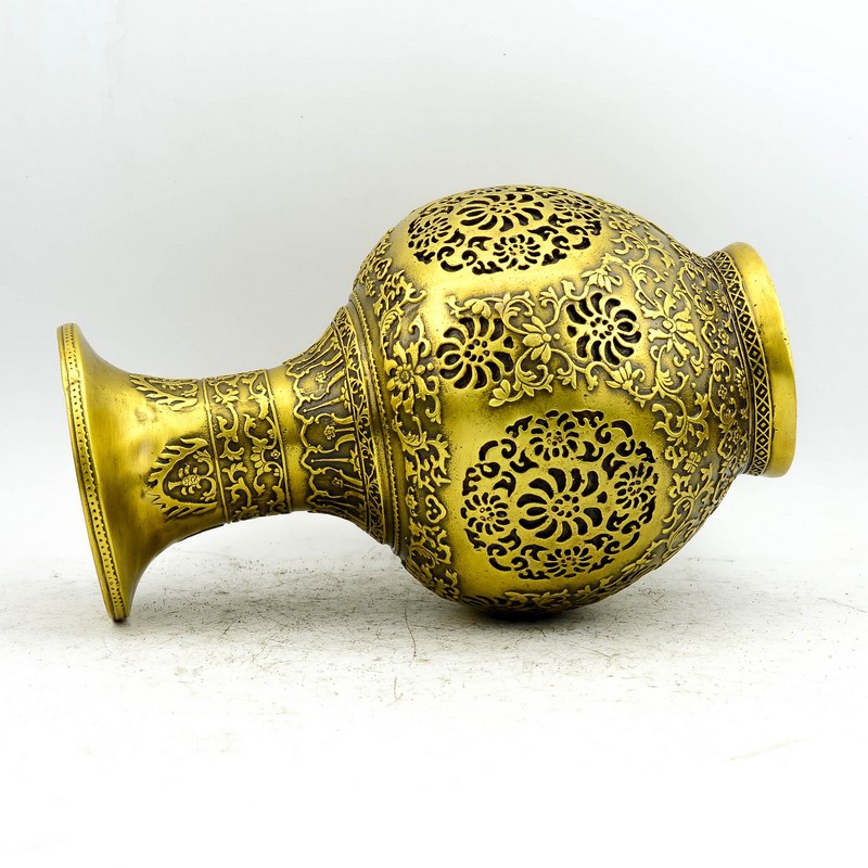 批发精工纯铜 镂空花瓶 鸟语花香瓶 花开富贵家居装饰摆件礼品