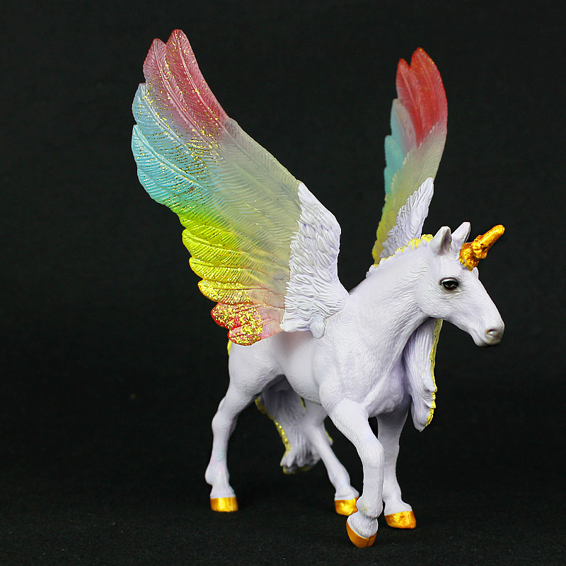 跨境仿真模型神话动物 飞马模型 独角兽 圣兽 马儿玩具摆件礼物